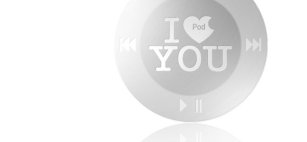 Logotipo sarc�stico para una declaraci�n de amor a lo moderno, basado en el control del reproductor "iPod".
